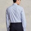 Chemises habillées en popeline rayée bleues pour hommes Ralph Lauren Slim Fit Chemises habillées en popeline rayée bleues pour hommes Ralph Lauren Slim Fit