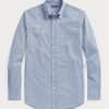 Chemises habillées en sergé bleu à carreaux vichy Ralph Lauren pour homme, faciles d&rsquo;entretien