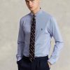 Chemises habillées Ralph Lauren bleues en popeline extensible à rayures coupe slim pour homme Chemises habillées Ralph Lauren bleues en popeline extensible à rayures coupe slim pour homme