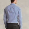 Chemises habillées Ralph Lauren bleues en popeline extensible à rayures coupe slim pour homme