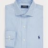 Chemises habillées à rayures bleues Ralph Lauren pour homme, coupe sur mesure Chemises habillées à rayures bleues Ralph Lauren pour homme, coupe sur mesure