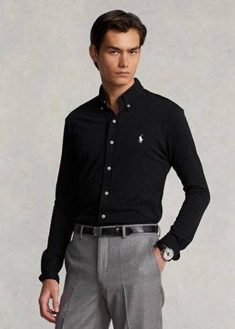 Chemises noires en maille légère Ralph Lauren pour hommes