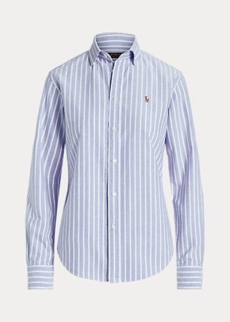 Chemises Oxford bleues Ralph Lauren coupe classique pour femme