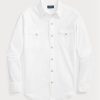 Chemises Oxford Western blanches Ralph Lauren pour hommes, coupe classique Chemises Oxford Western blanches Ralph Lauren pour hommes, coupe classique