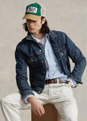 Chemises Oxford Western bleues Ralph Lauren pour hommes, coupe classique