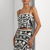 Chemisier court sans manches brodé Ralph Lauren noir/blanc pour femme Chemisier court sans manches brodé Ralph Lauren noir/blanc pour femme