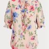 Chemisier en georgette froissée à fleurs Ralph Lauren rose pour femme