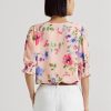 Chemisier en georgette froissée à fleurs Ralph Lauren rose pour femme