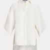 Chemisier en lin blanc Ralph Lauren Soloman pour femme Chemisier en lin blanc Ralph Lauren Soloman pour femme