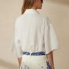 Chemisier en lin blanc Ralph Lauren Soloman pour femme Chemisier en lin blanc Ralph Lauren Soloman pour femme