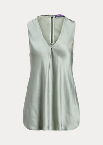 Chemisier en satin délavé Gwinnett Ralph Lauren vert pour femme