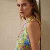 Chemisier licou multicolore en voile de lin Darby Ralph Lauren pour femme Chemisier licou multicolore en voile de lin Darby Ralph Lauren pour femme