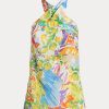 Chemisier licou multicolore en voile de lin Darby Ralph Lauren pour femme Chemisier licou multicolore en voile de lin Darby Ralph Lauren pour femme