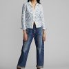 Chemisier multicolore en coton à broderies florales Ralph Lauren pour femme Chemisier multicolore en coton à broderies florales Ralph Lauren pour femme