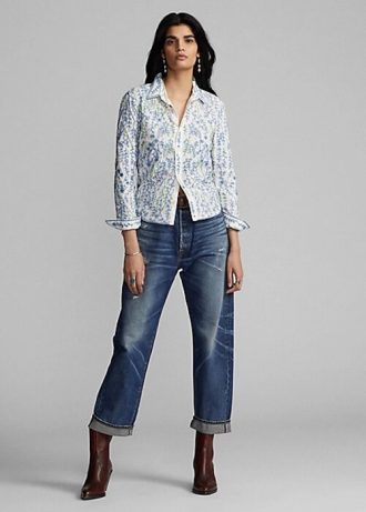 Chemisier multicolore en coton à broderies florales Ralph Lauren pour femme