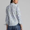 Chemisier multicolore en coton à broderies florales Ralph Lauren pour femme Chemisier multicolore en coton à broderies florales Ralph Lauren pour femme