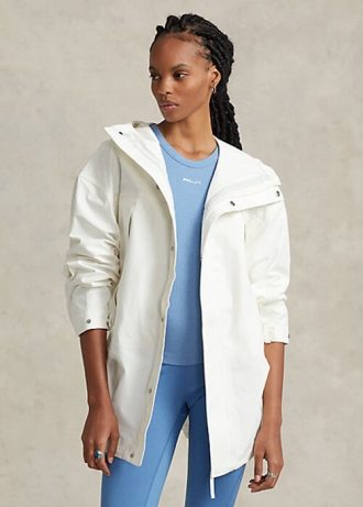 Coupe-vent à capuche imperméable blanc Ralph Lauren pour femme