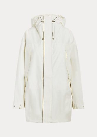 Coupe-vent à capuche imperméable blanc Ralph Lauren pour femme