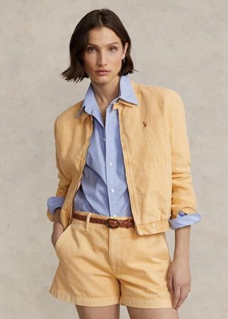 Coupe-vent en lin kaki Ralph Lauren pour femme