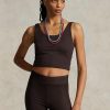 Débardeur court en jersey suédé marron Ralph Lauren pour femme Débardeur court en jersey suédé marron Ralph Lauren pour femme