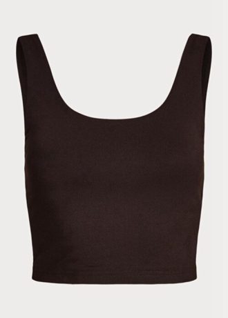Débardeur court en jersey suédé marron Ralph Lauren pour femme