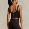 Débardeur court en jersey suédé marron Ralph Lauren pour femme Débardeur court en jersey suédé marron Ralph Lauren pour femme