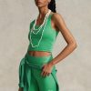 Débardeur court en jersey suédé vert Ralph Lauren pour femme Débardeur court en jersey suédé vert Ralph Lauren pour femme