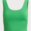 Débardeur court en jersey suédé vert Ralph Lauren pour femme Débardeur court en jersey suédé vert Ralph Lauren pour femme