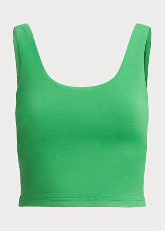 Débardeur court en jersey suédé vert Ralph Lauren pour femme