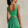Débardeur court en jersey suédé vert Ralph Lauren pour femme Débardeur court en jersey suédé vert Ralph Lauren pour femme