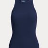 Débardeurs en coton côtelé bleu marine Ralph Lauren pour femme Débardeurs en coton côtelé bleu marine Ralph Lauren pour femme