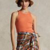 Débardeurs en coton côtelé orange Ralph Lauren pour femme