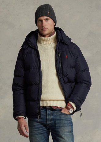 Doudounes imperméables bleu marine Ralph Lauren pour homme