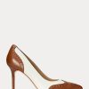 Escarpins beiges/blancs en cuir nappa et bruni Lynden de Ralph Lauren pour femme