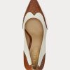 Escarpins beiges/blancs en cuir nappa et bruni Lynden de Ralph Lauren pour femme
