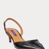 Escarpins à bride arrière en cuir de veau Garland Ralph Lauren noirs pour femmes Escarpins à bride arrière en cuir de veau Garland Ralph Lauren noirs pour femmes