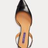 Escarpins à bride arrière en cuir de veau Garland Ralph Lauren noirs pour femmes Escarpins à bride arrière en cuir de veau Garland Ralph Lauren noirs pour femmes