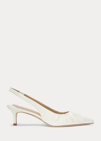 Escarpins à bride arrière en cuir nappa blanc Ralph Lauren Lolah pour femmes
