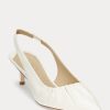 Escarpins à bride arrière en cuir nappa blanc Ralph Lauren Lolah pour femmes Escarpins à bride arrière en cuir nappa blanc Ralph Lauren Lolah pour femmes