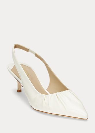 Escarpins à bride arrière en cuir nappa blanc Ralph Lauren Lolah pour femmes