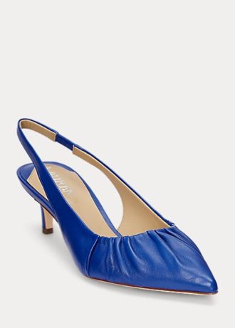 Escarpins à bride arrière en cuir nappa Lolah bleu marine Ralph Lauren pour femme