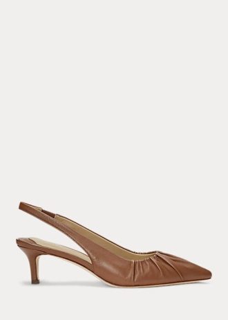 Escarpins à bride arrière en cuir nappa Lolah de Ralph Lauren marron pour femme