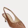 Escarpins à bride arrière en cuir nappa Lolah de Ralph Lauren marron pour femme Escarpins à bride arrière en cuir nappa Lolah de Ralph Lauren marron pour femme