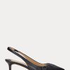 Escarpins à bride arrière en cuir nappa noir Ralph Lauren Lolah pour femmes Escarpins à bride arrière en cuir nappa noir Ralph Lauren Lolah pour femmes
