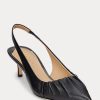 Escarpins à bride arrière en cuir nappa noir Ralph Lauren Lolah pour femmes Escarpins à bride arrière en cuir nappa noir Ralph Lauren Lolah pour femmes