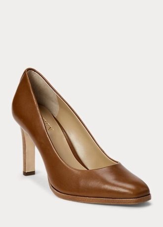 Escarpins en cuir bruni Camila de Ralph Lauren pour femmes