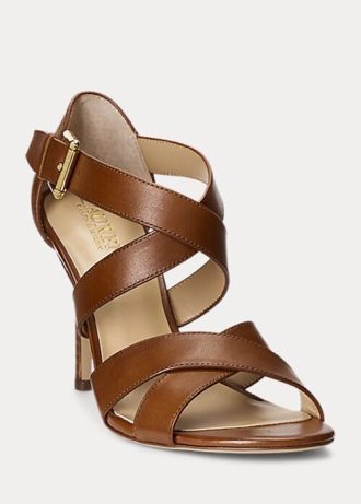 Escarpins en cuir bruni Gisella de Ralph Lauren pour femmes