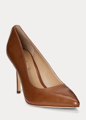 Escarpins en cuir bruni Lindella II de Ralph Lauren pour femmes