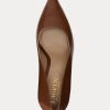 Escarpins en cuir bruni Lindella II de Ralph Lauren pour femmes Escarpins en cuir bruni Lindella II de Ralph Lauren pour femmes