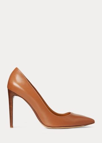 Escarpins en cuir de veau Celia de Ralph Lauren marron pour femme